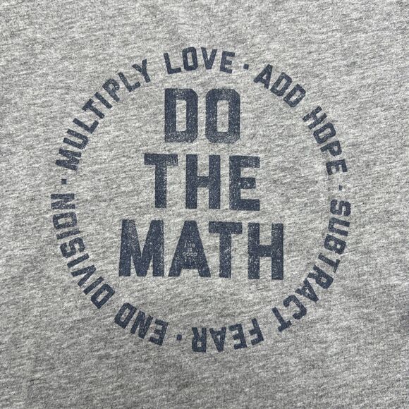 Life Is Good Crusher Tee Do The Math Love Hope Cotton Gray Womens Medium - Picture 2 of 7